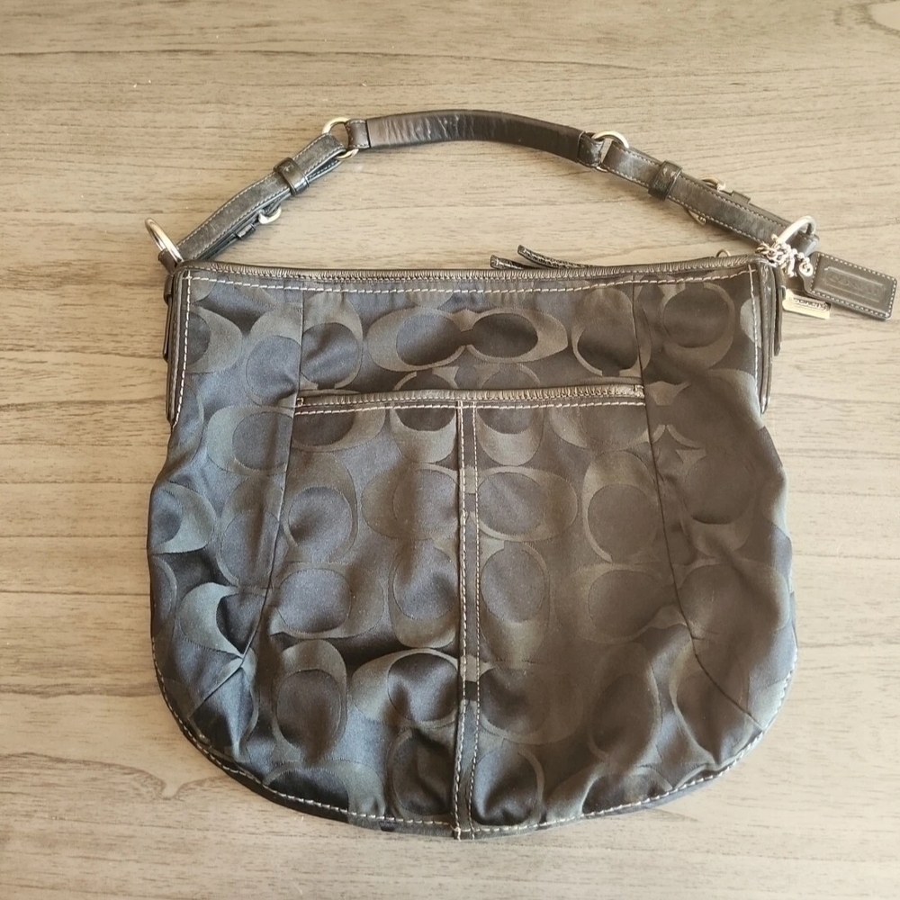 Coach Black Patterned Shoulder Bag